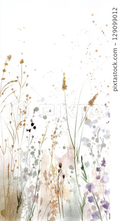 Delicate floral pattern with watercolor effect, suitable as a background 129099012