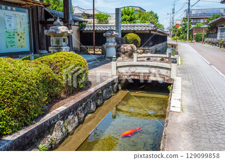 鯉魚遊動的「智石遊水」（三重縣四日市智石町） 129099858