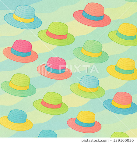 可愛的草帽背景素材 129100030
