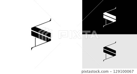 Modern and Unique letter SA initials logo design 129100067