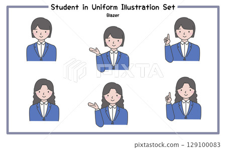 Student Uniform Illustration Set 1-4 (Jacket) 129100083