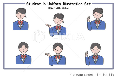 學生製服插圖集3-3（夾克＆絲帶） 129100115