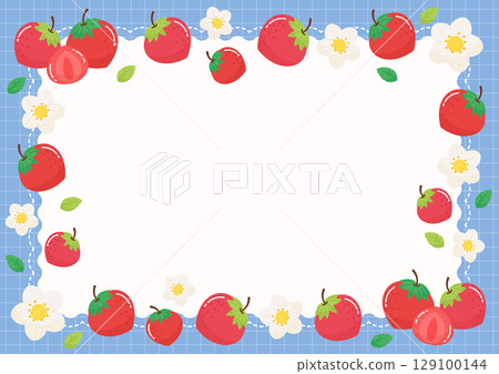 cute strawberry fruit party frame 2 cute strawberry fruit party frame 2 129100144