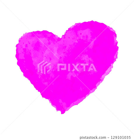 Watercolor purple heart hand drawn in aquarelle technique. Isolated watercolor heart illustration on white background. Romantic watercolor heart for valentine, love, wedding and romantic design. Watercolor purple heart hand drawn in aquarelle technique. Isolated watercolor heart illustration on white background. Romantic watercolor heart for valentine, love, wedding and romantic design. 129101035