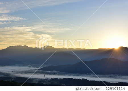 從魚沼天際線（六日町展望台）看到的魚沼盆地的雲海 129101114