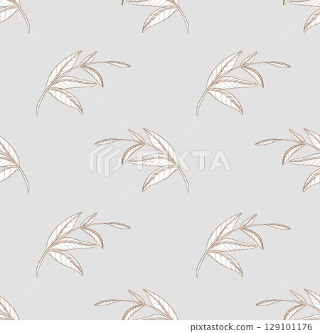 Seamless pattern of a clover. Meadow flower vector ink illustration. Handmade ink art work. Seamless pattern of a clover. Meadow flower vector ink illustration. Handmade ink art work. 129101176