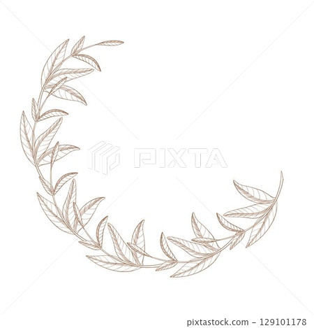 Wreath of clovers. Meadow flower vector ink illustration. Handmade ink art work. Wreath of clovers. Meadow flower vector ink illustration. Handmade ink art work. 129101178