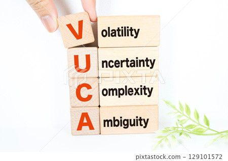 顯示 VUCA 時代關鍵字和英文詮釋的區塊 顯示 VUCA 時代關鍵字和英文詮釋的區塊 129101572