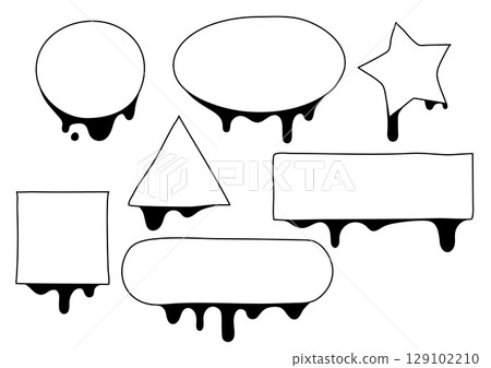A set of loosely shaped shapes and speech bubbles with shadows 129102210