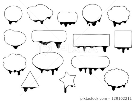 A set of loosely shaped shapes and speech bubbles with shadows 129102211