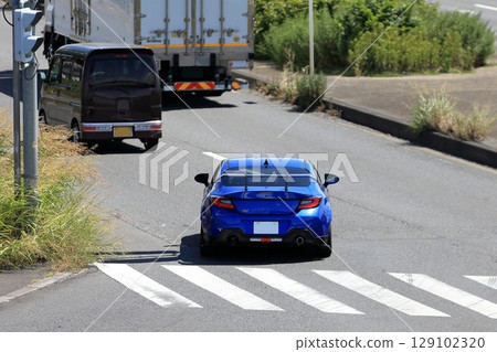 Blue Japanese sports car Blue Japanese sports car 129102320