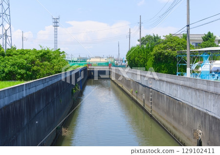 Scenery of Mukaihata, Koshigaya City, Saitama Prefecture, July 2025 Scenery of Mukaihata, Koshigaya City, Saitama Prefecture, July 2025 129102411
