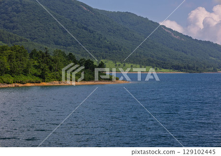 Lake Nozori in midsummer as seen from Nozori Dam 129102445