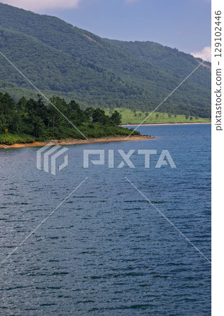 Lake Nozori in midsummer as seen from Nozori Dam 129102446