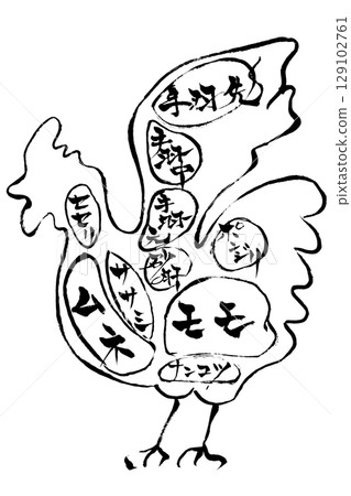 用毛筆畫畫雞的各個部位和名稱 用毛筆畫畫雞的各個部位和名稱 129102761