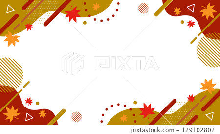 受秋季啟發的抽象幾何圖案框架材料。背景材料。 16:9 尺寸。向量 129102802