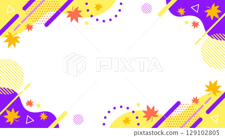 Abstract geometric pattern frame material inspired by Halloween. Background material. 16:9 size. Vector 129102805