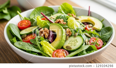 色彩繽紛的沙拉碗 色彩繽紛的沙拉碗 129104298