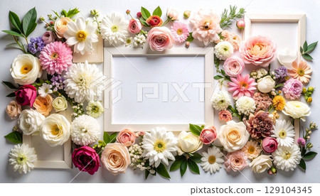 Flower frame 129104345