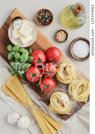 Ingredients  traditional Italian cuisine 129104662
