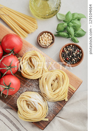 Ingredients  traditional Italian cuisine 129104664