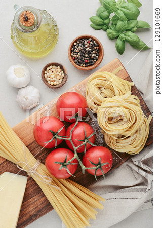 Ingredients  traditional Italian cuisine 129104669