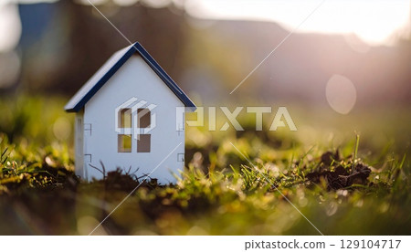 我家的圖片：草坪上的一棟白色房子 129104717