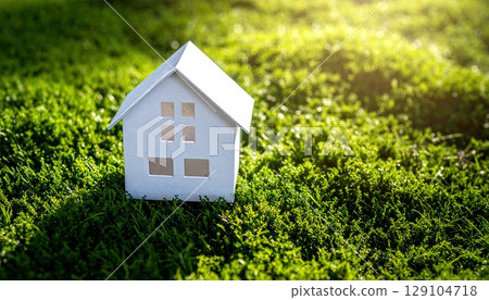 我家的圖片：草坪上的一棟白色房子 129104718