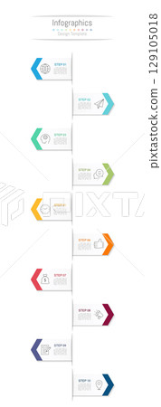 Infographic 10 options design elements for your business data. Vector Illustration. 129105018