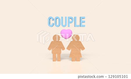 The Wood plate woman and man for couple concept 3d Rendering. The Wood plate woman and man for couple concept 3d Rendering. 129105101