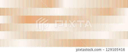Beige striped halftone gradient texture. Fading line gradation background. Repeating strip pattern backdrop. Light brown parallel lines wallpaper. Vector halfton patern overlay. Doppler effect concept 129105416