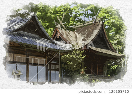 廣島縣福山市須佐能乎神社正殿水彩畫 廣島縣福山市須佐能乎神社正殿水彩畫 129105710