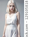 Albino beautiful girl 129105818