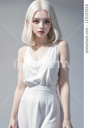 Albino beautiful girl 129105818