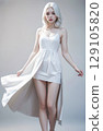 Albino beautiful girl 129105820
