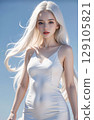 Albino beautiful girl 129105821