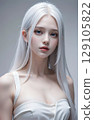 Albino beautiful girl 129105822