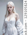 Albino beautiful girl 129105824