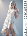 Albino beautiful girl 129105826