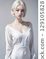 Albino beautiful girl 129105828