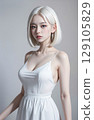 Albino beautiful girl 129105829