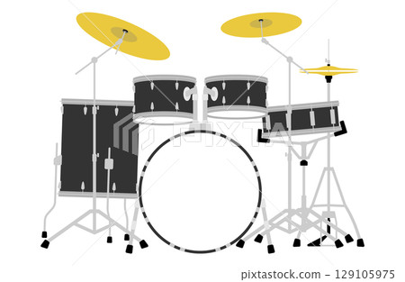 Drum set vector illustration simple 129105975