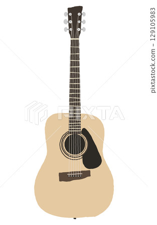 手繪原聲吉他向量插圖 129105983
