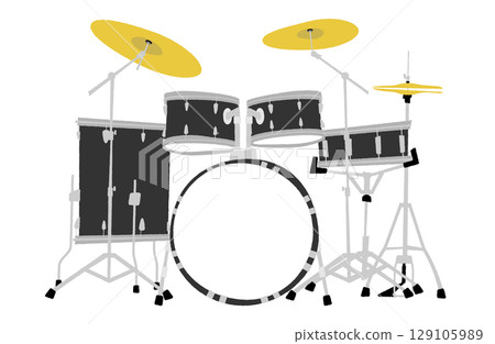 Hand drawn vector illustration of a drum set 129105989