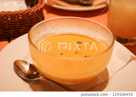 Orange cold soup 129106450