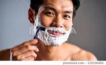 Men shaving 129106468