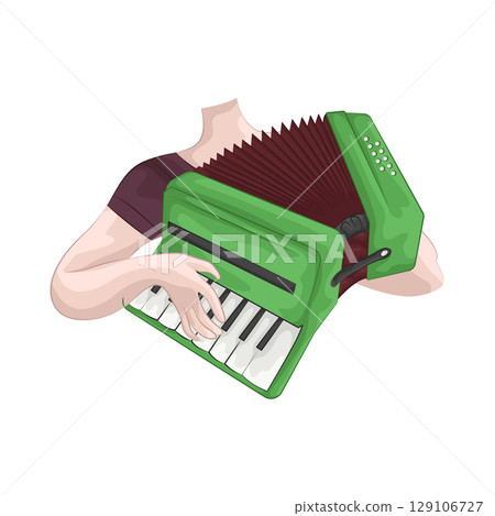 Illustration of Playing the accordion 129106727