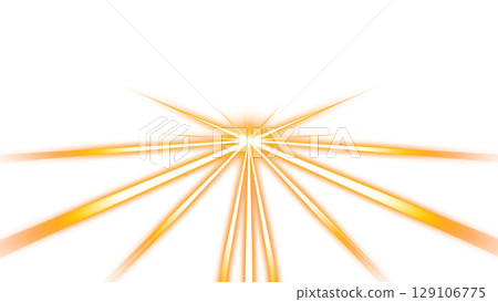Orange radial energy beam burst on transparent background 129106775