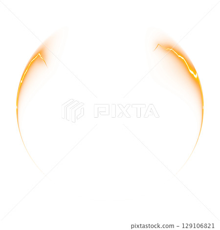 透明背景上的橙色發光電弧環 129106821
