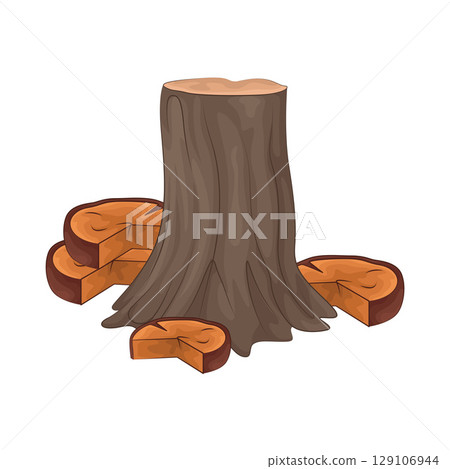 Illustration of Tree Stump Illustration of Tree Stump 129106944